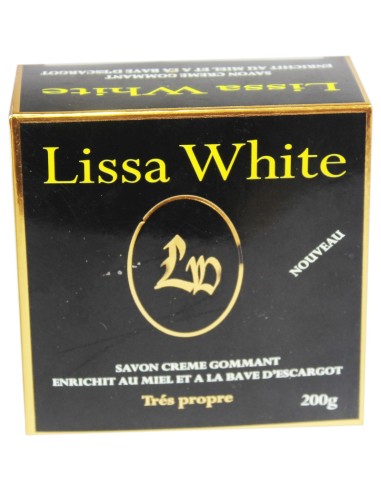 Lissa White Savon crème gommant enrichit au miel et à la bave d'escargot 200g