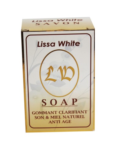 Lissa White savon gommant clarifiant au son et miel naturel antiâge 200g