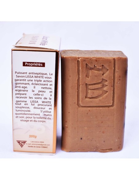 Lissa White savon gommant clarifiant au son et miel naturel antiâge 200g