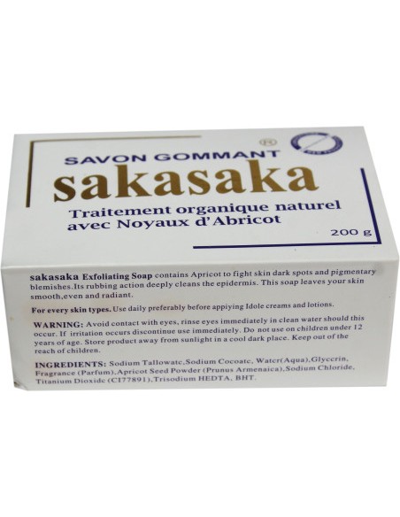 Savon gommant saka saka traitement organique naturel avec noyaux d'abricot 200g