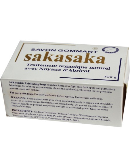 Savon gommant saka saka traitement organique naturel avec noyaux d'abricot 200g
