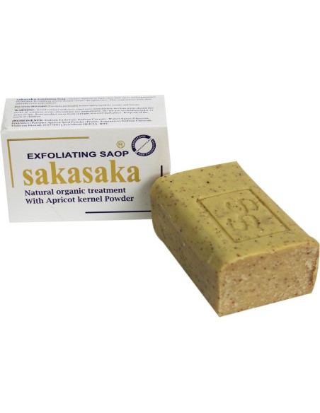 Savon gommant saka saka traitement organique naturel avec noyaux d'abricot 200g