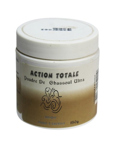 Action totale Poudre de ghassoul ultra, masque de visage et cheveux 150g