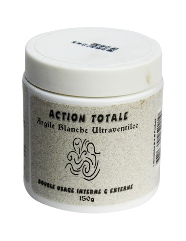 Action totale Masque à l'argile blanche ultra ventillé, double usage interne et externe 150g